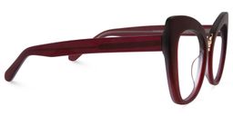 Blanquie Cateye Dark-Red Glasses2