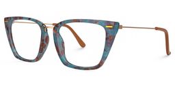 Katina Square Blue-Floral Glasses1