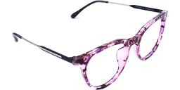 Christina Round Purple Pattern Glasses4