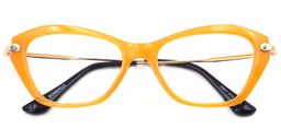  Mary Cat Eye Yollow Glasses1