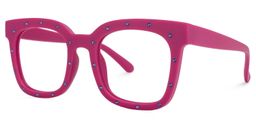 Eussub Square Bright-Pink Glasses1