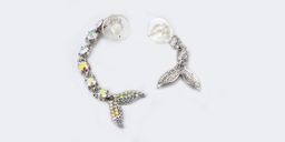 Stylish Asymmetrical Colored Diamond Fishtail Earrings1