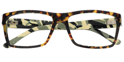 Camouflage Pattern Rectangle Tortoise Glasses1