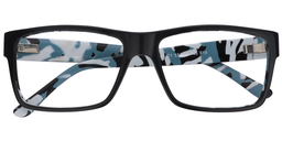Camouflage Pattern Rectangle Black Glasses1