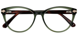 Ethel Cateye Green Glasses 1