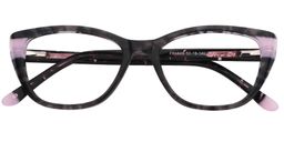 Barbara Rectangle Black-Pink Glasses1