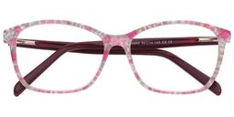 Emma Rectangle Pink Floral Glasses1