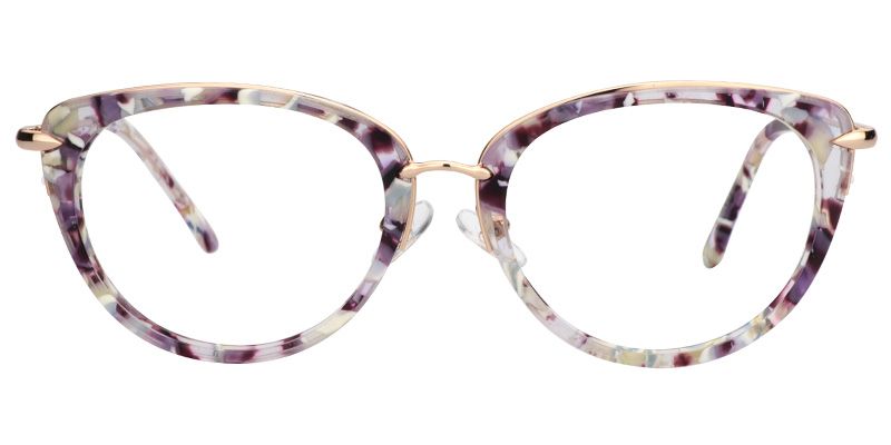 Adeline Browline Purple Floral Glasses