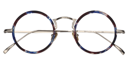 Alisa Round Blue Floral Glasses1
