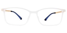 Yancy Rectangle White Glasses0