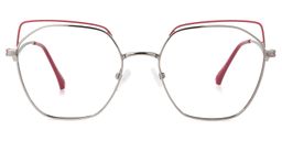 Lyth Geometric Red-Silver Glasses0