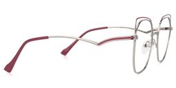 Lyth Geometric Red-Silver Glasses2