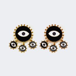 Stylish Exaggerated Eye Shape Black Earrings1