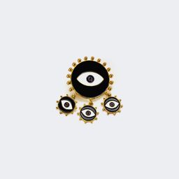 Stylish Exaggerated Eye Shape Black Earrings2