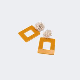 Stylish Square Orange Earrings 0