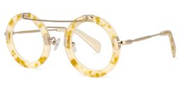 Martis Round Yellow-Floral Glasses1