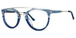 Jessika Round Blue Glasses1