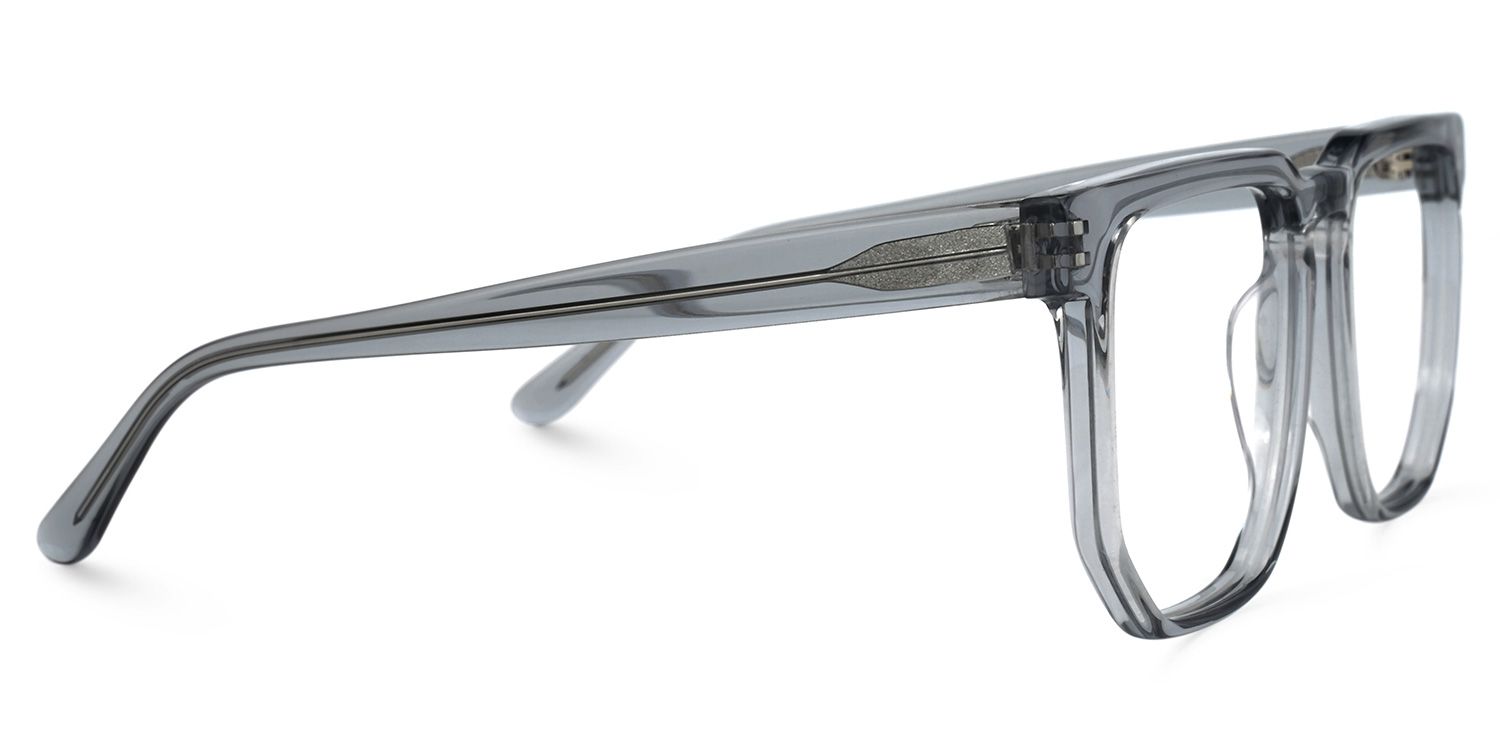 Matherne Square Clear Gray Eyeglasses | ZEELOOL UK2