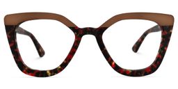 Palombi Square Red-Tortoise Glasses0