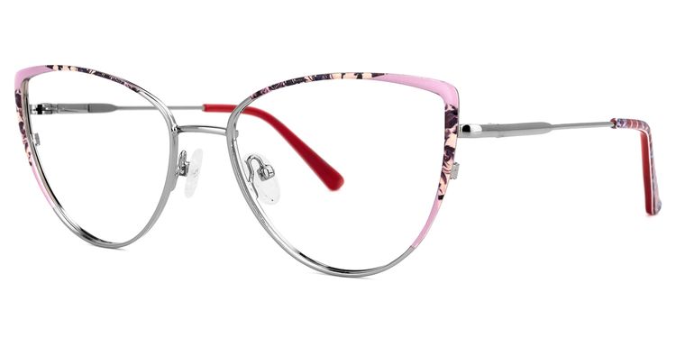 Mesha Cateye Pink-Floral Glasses