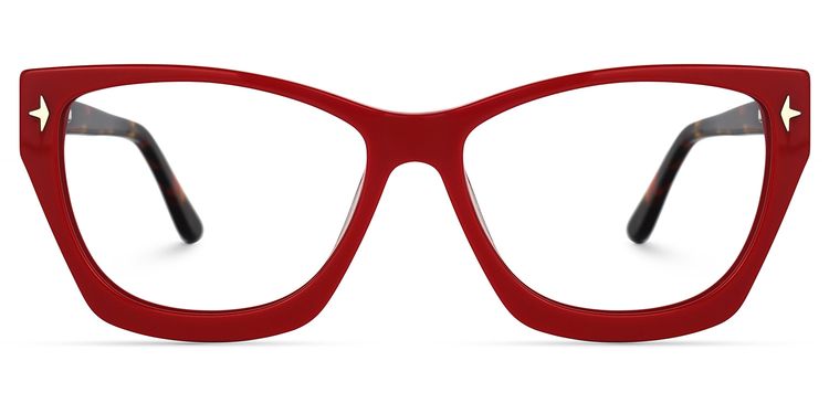 Quiroz Geometric Red Glasses
