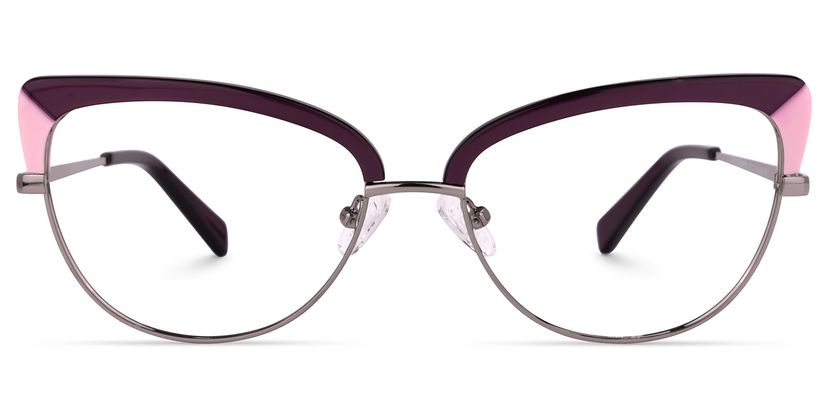 Myrdaliz Browline Dark-Red Glasses