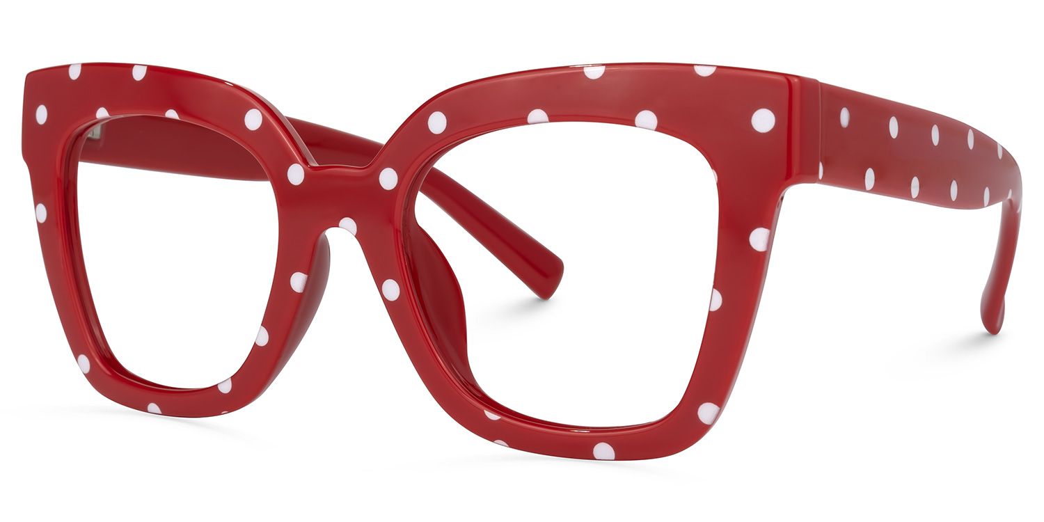 Malcolm Square Red Polka Dot Frame Gglasses | ZEELOOL UK1