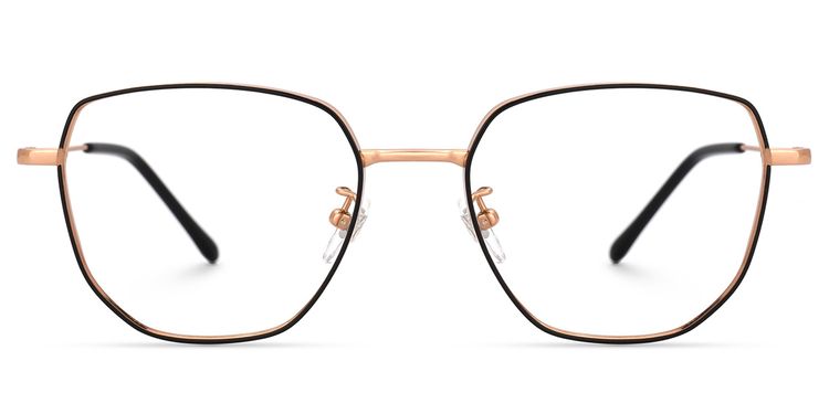 Owens Geometric Black-Gold Glasses