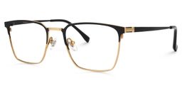 Lyken Square Black-Gold Glasses1