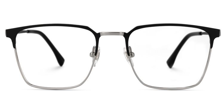 Khadajah Square Black-Silver Glasses