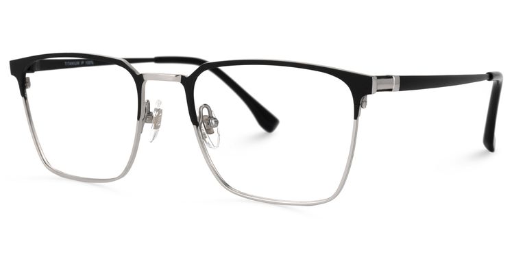 Khadajah Square Black-Silver Glasses