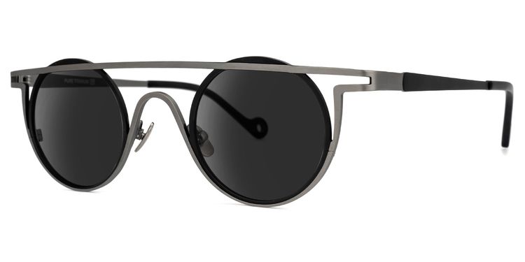 Cowan Geometric Black-Gray Sunglasses