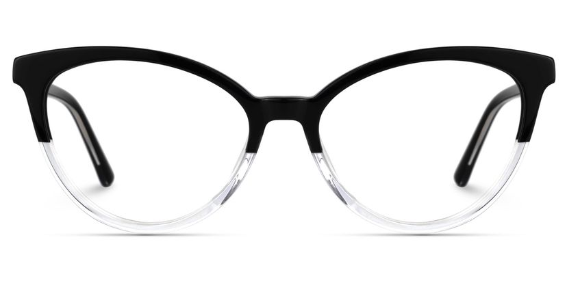 Diane Cateye Black-Clear Glasses