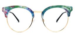 Trellis Browline Green-Floral Glasses0