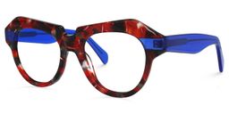 Floriano Geometric Red-Floral Glasses1