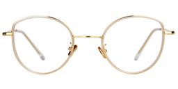 Cecilia Cat Eye Gold Glasses0