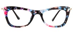 Angelina Cat Eye Blue Floral Glasses0