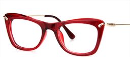 Angelina Cat Eye Red Glasses2