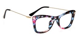 Angelina Cat Eye Blue Floral Glasses4