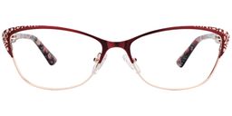 Trisha Cat Eye Red Glasses0