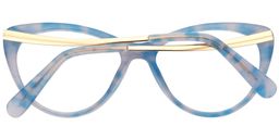 Alina Cat Eye Blue Clear Glasses4