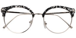 Eleanor Browline Black & Clear Glasses 1