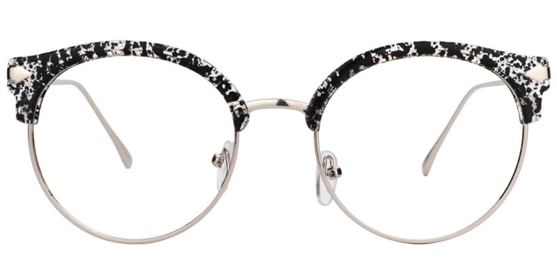 Eleanor Browline Black & Clear Glasses 