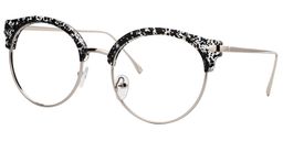 Eleanor Browline Black & Clear Glasses 2