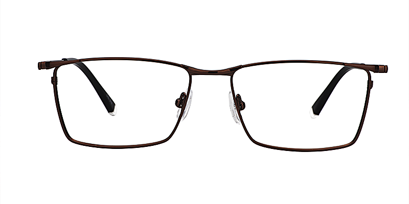 Robert Rectangle Brown Titanium Glasses