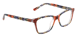 Lakia Rectangle Orange Pattern Glasses4