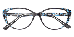 Kelsi Cat Eye Dark Blue Glasses1