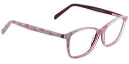 Emma Rectangle Pink Floral Glasses3