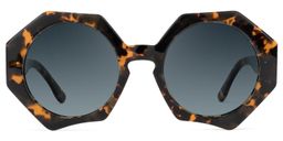 Hugh Geometric Tortoise-Gold Glasses10