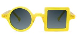 Paola Asymmetric Yellow Glasses11
